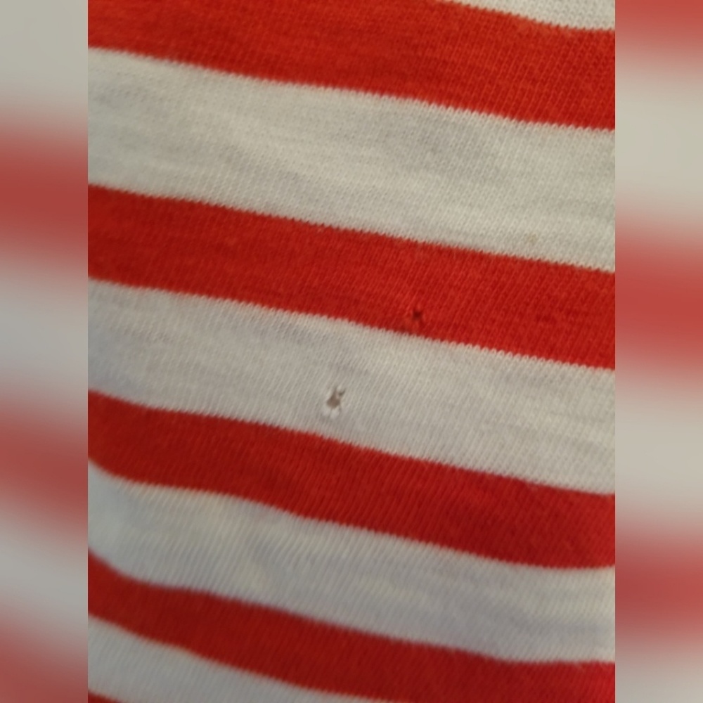 J. Crew Red White Striped Half Sleeve Top Blouse - Picture 4 of 4